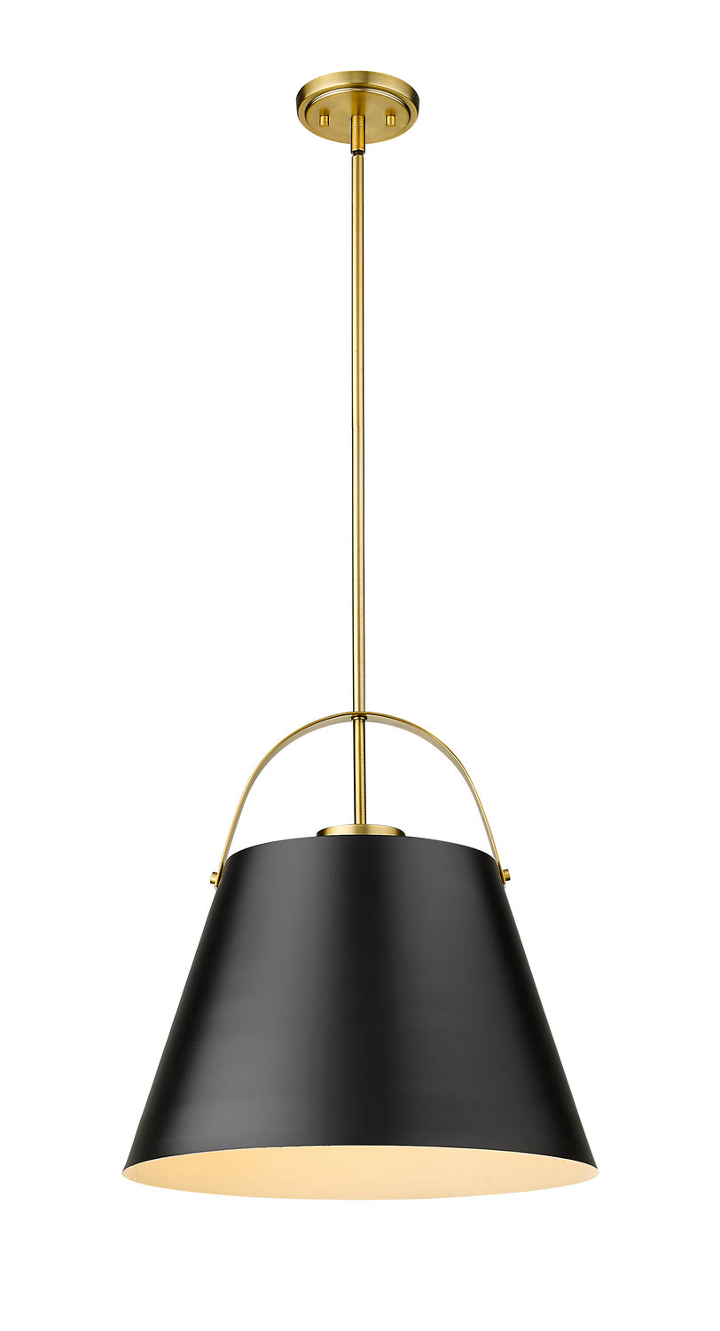 Z-Lite - 726P18-MB+HBR - One Light Pendant - Z-Studio - Matte Black / Heritage Brass