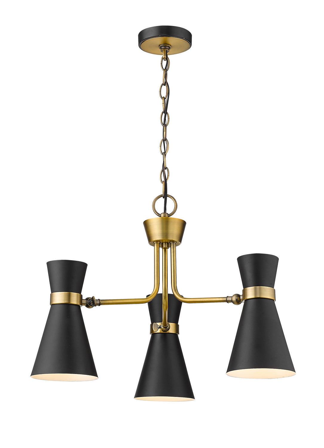 Z-Lite - 728-3MB-HBR - Three Light Chandelier - Soriano - Matte Black / Heritage Brass