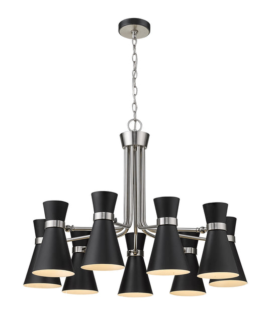 Z-Lite - 728-9MB-BN - Nine Light Chandelier - Soriano - Matte Black / Brushed Nickel