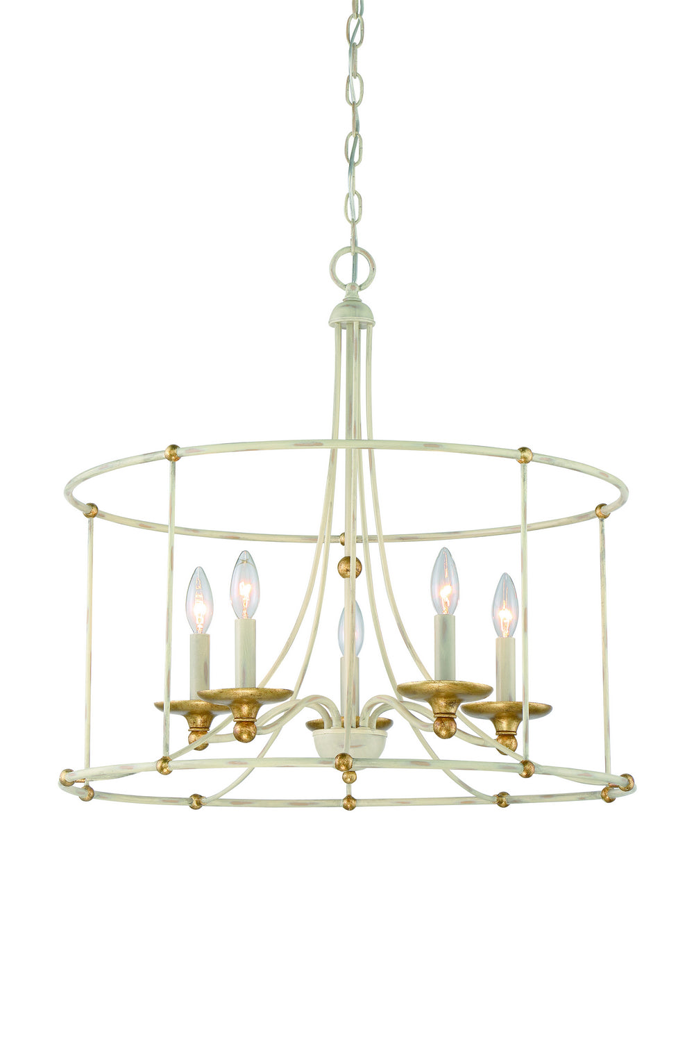 Minka-Lavery - 1047-701 - Five Light Chandelier - Westchester County - Farm House White With Gilded G