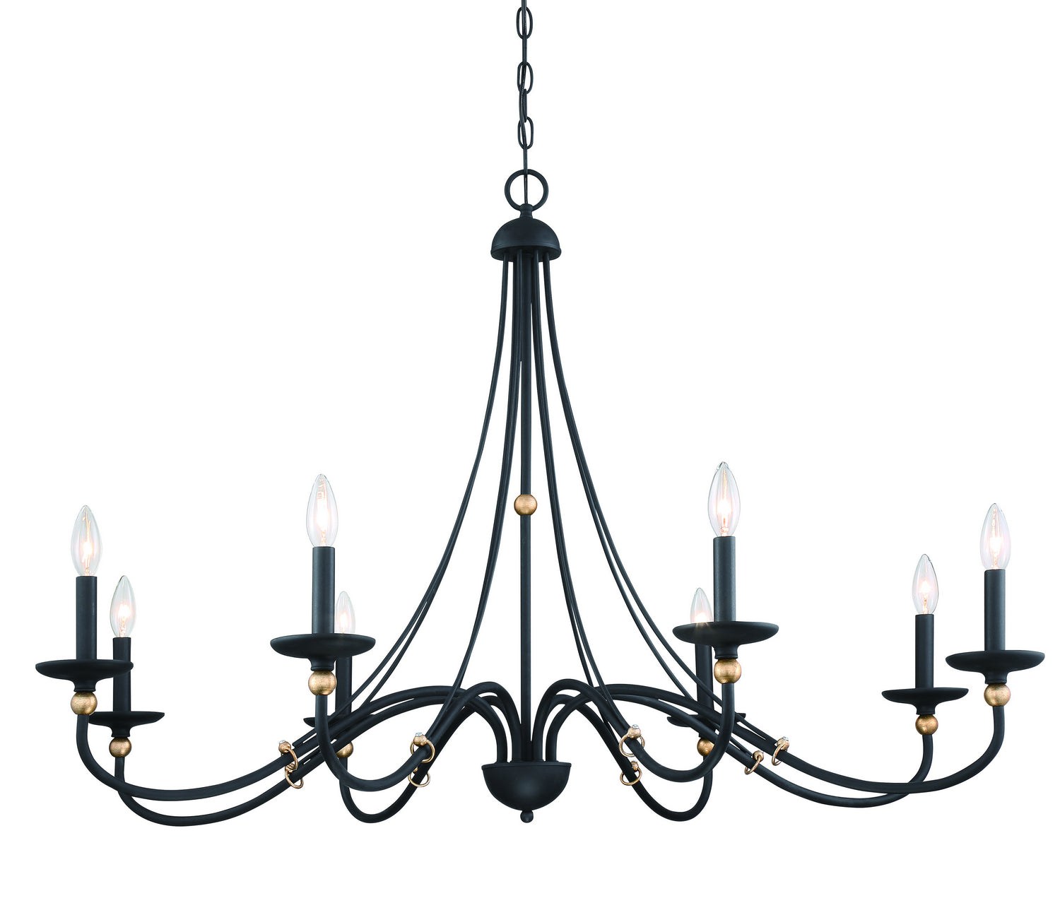 Minka-Lavery - 1048-677 - Eight Light Chandelier - Westchester County - Sand Coal With Skyline Gold Le