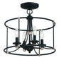 Minka-Lavery - 1049-677 - Four Light Semi Flush Mount - Westchester County - Sand Coal With Skyline Gold Le