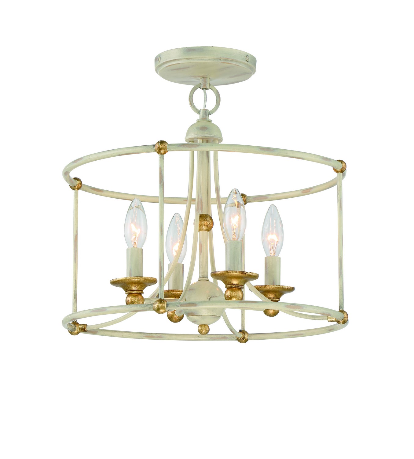 Minka-Lavery - 1049-701 - Four Light Semi Flush Mount - Westchester County - Farm House White With Gilded G