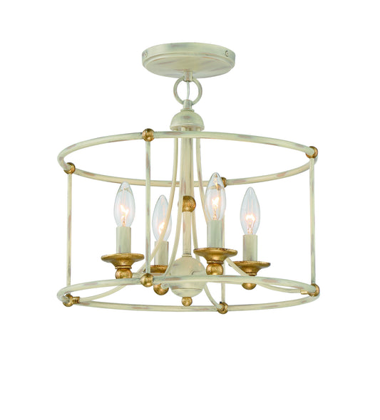 Minka-Lavery - 1049-701 - Four Light Semi Flush Mount - Westchester County - Farm House White With Gilded G