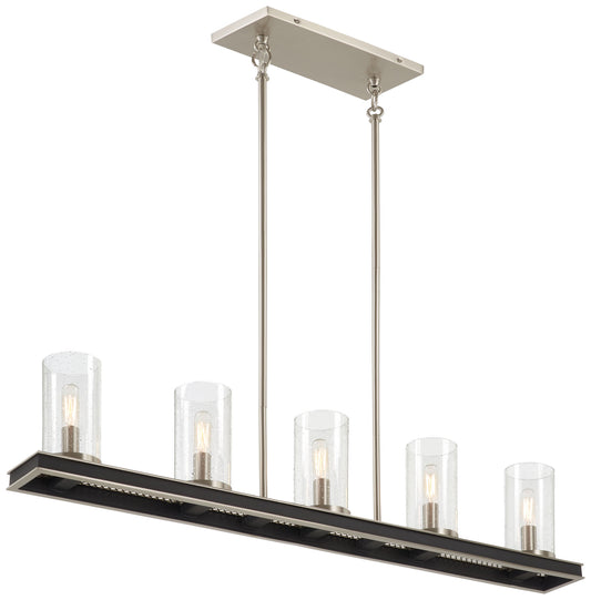 Minka-Lavery - 1055-691 - Five Light Island Pendant - Cole'S Crossing - Coal With Brushed Nickel