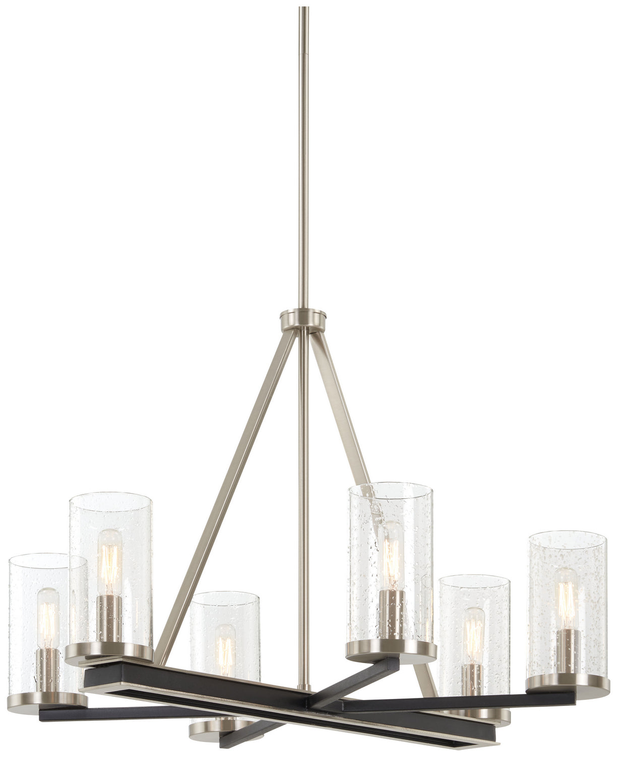 Minka-Lavery - 1056-691 - Six Light Chandelier - Cole'S Crossing - Coal With Brushed Nickel