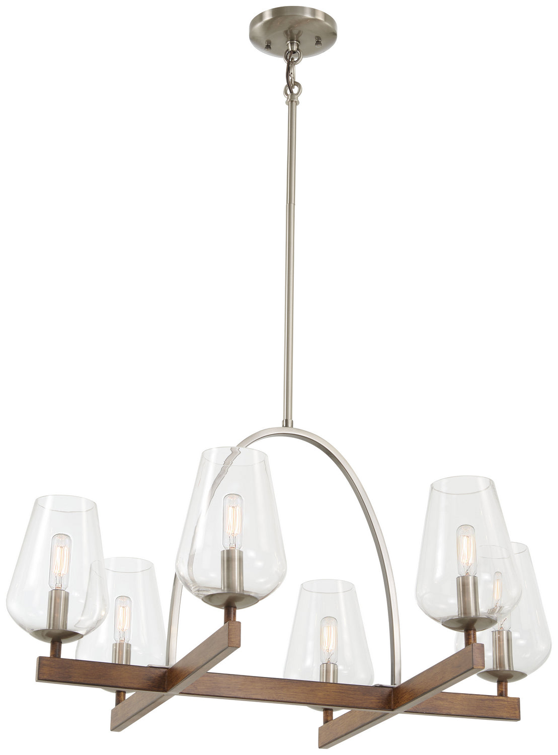 Minka-Lavery - 1066-699 - Six Light Chandelier - Birnamwood - Koa Wood W/ Pewter