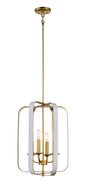 Minka-Lavery - 1214-706 - Four Light Pendant - Aureum - Matte White W/ Honey Gold