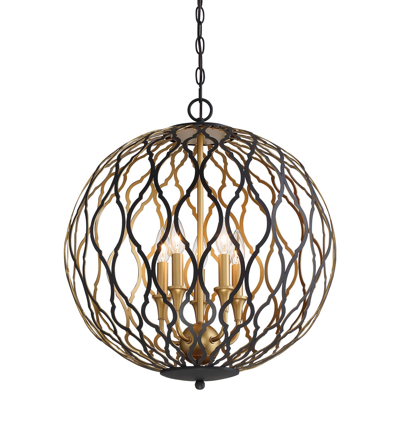 Minka-Lavery - 2405-680 - Five Light Pendant - Gilded Glam - Sand Coal With Painted And Pla