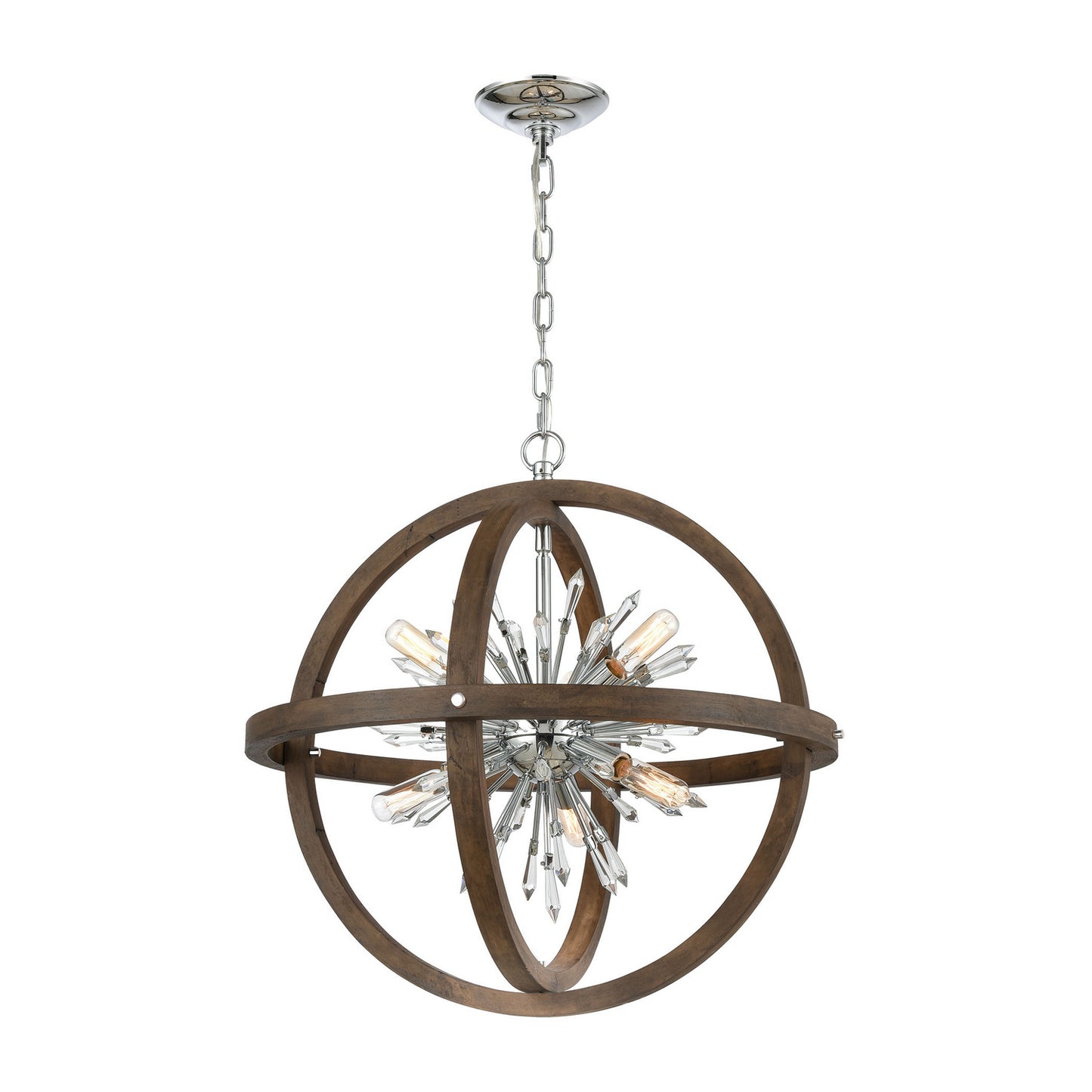 ELK Home - D4469 - Ten Light Pendant - Morning Star - Aged Fir