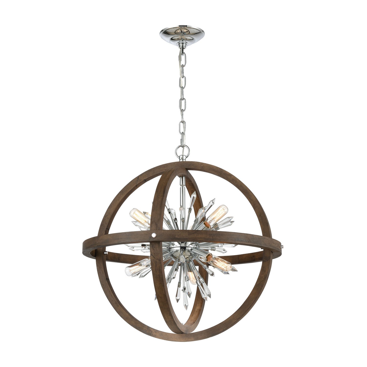 ELK Home - D4469 - Ten Light Pendant - Morning Star - Aged Fir