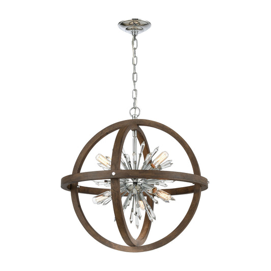 ELK Home - D4469 - Ten Light Pendant - Morning Star - Aged Fir