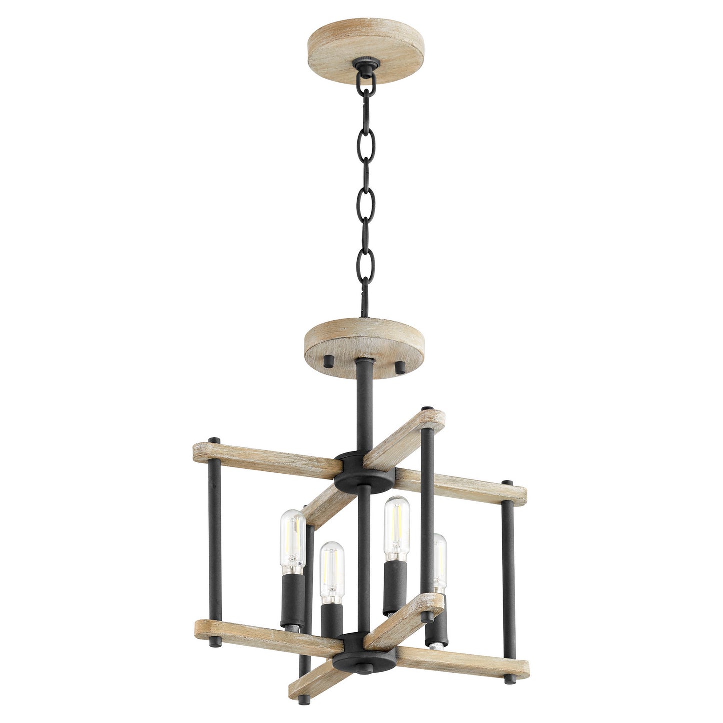 Quorum - 3134-14-69 - Four Light Dual Mount - Silva - Textured Black w/ Weathered Oak Finish