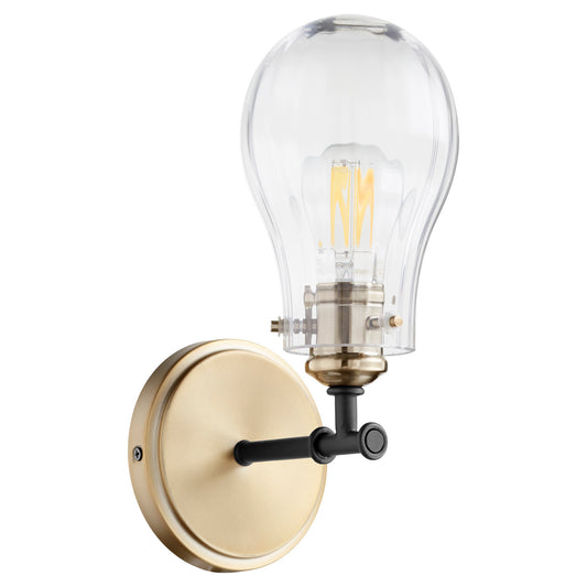 Quorum - 511-1-69 - One Light Wall Mount - 511 Lighting Series - Textured Black w/ Aged Brass