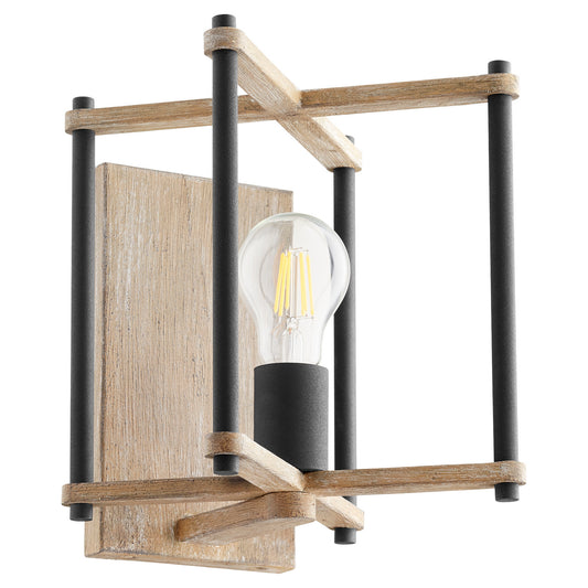 Quorum - 5134-1-69 - One Light Wall Mount - Silva - Textured Black w/ Weathered Oak Finish