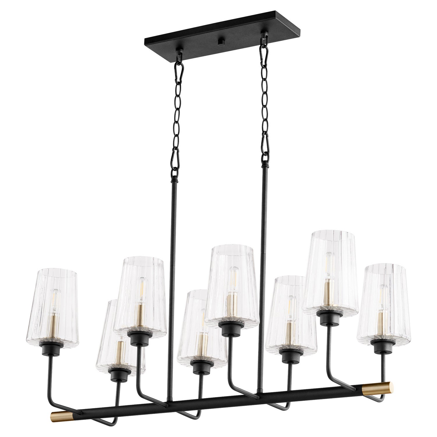 Quorum - 626-8-6980 - Eight Light Chandelier - Dalia - Textured Black w/ Aged Brass