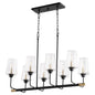 Quorum - 626-8-6980 - Eight Light Chandelier - Dalia - Textured Black w/ Aged Brass