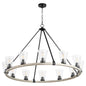 Quorum - 63-12-6941 - 12 Light Chandelier - Paxton - Textured Black w/ Weathered Oak Finish