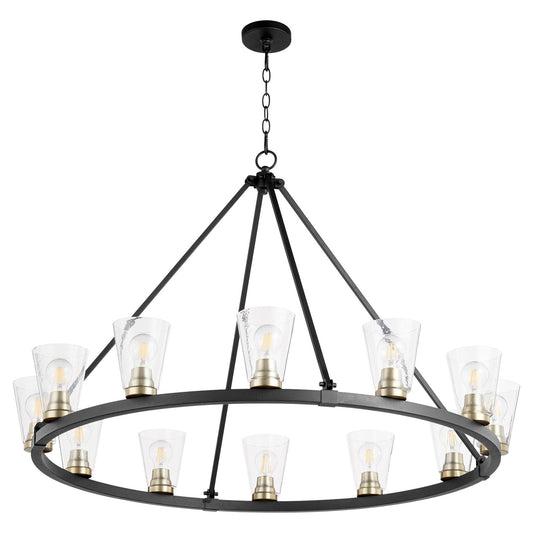 Quorum - 63-12-6980 - 12 Light Chandelier - Paxton - Textured Black w/ Aged Brass