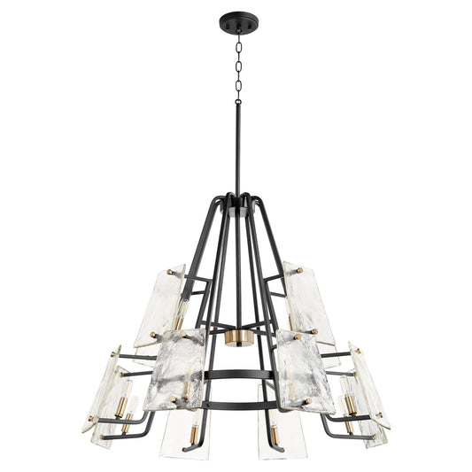 Quorum - 637-12-69 - 12 Light Chandelier - Tioga - Textured Black w/ Aged Brass