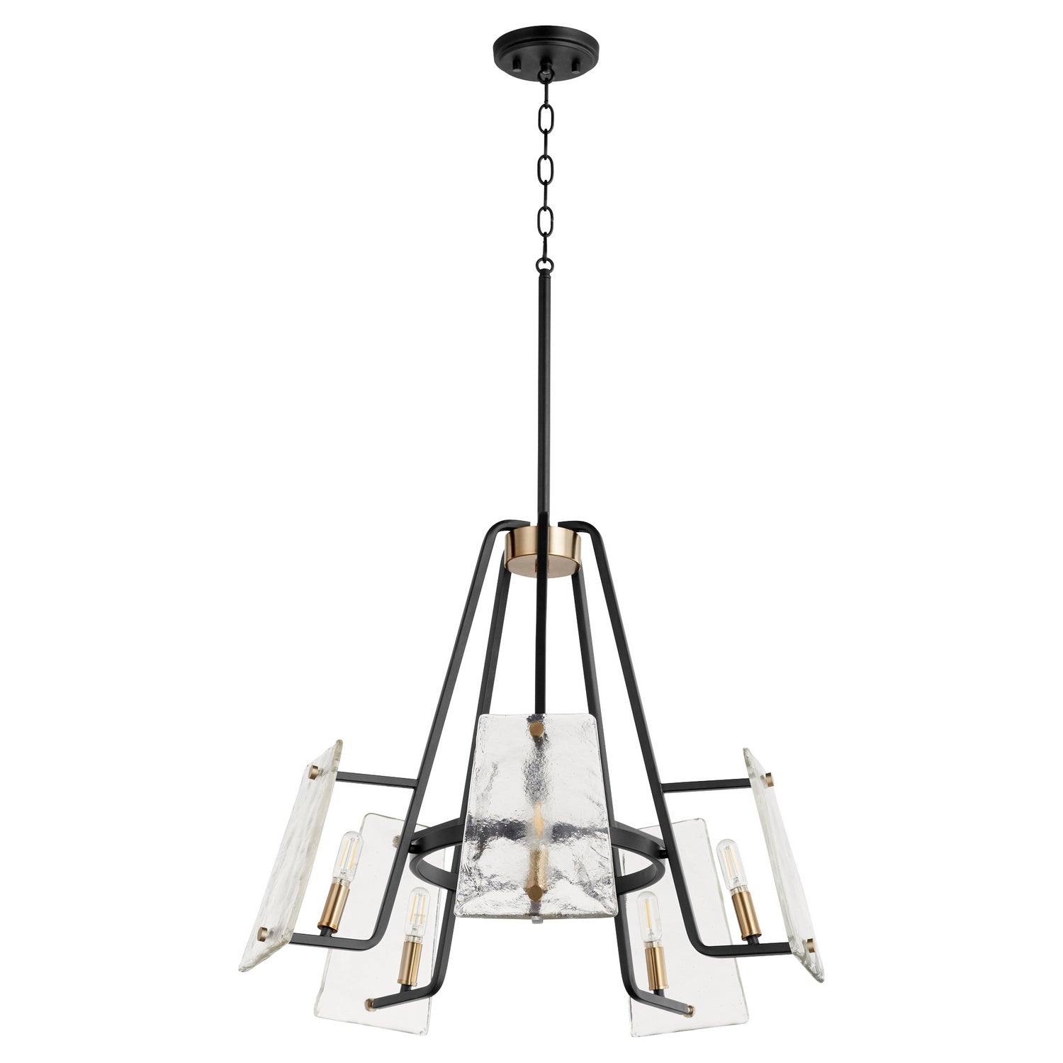 Quorum - 637-5-69 - Five Light Chandelier - Tioga - Textured Black w/ Aged Brass