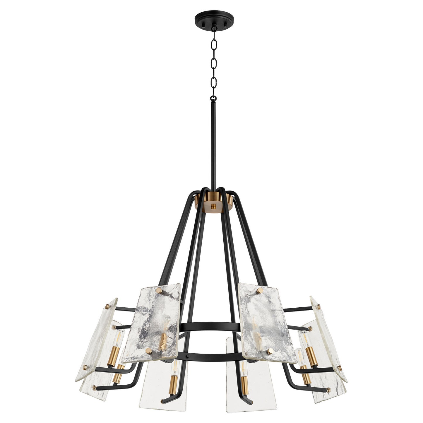 Quorum - 637-8-69 - Eight Light Chandelier - Tioga - Textured Black w/ Aged Brass