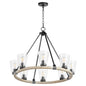 Quorum - 63-8-6941 - Eight Light Chandelier - Paxton - Textured Black w/ Weathered Oak Finish