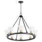 Quorum - 63-8-6980 - Eight Light Chandelier - Paxton - Textured Black w/ Aged Brass