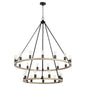 Quorum - 64-24-6941 - 24 Light Chandelier - Paxton - Textured Black w/ Weathered Oak Finish