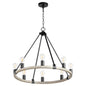 Quorum - 64-8-6941 - Eight Light Chandelier - Paxton - Textured Black w/ Weathered Oak Finish