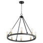 Quorum - 64-8-6980 - Eight Light Chandelier - Paxton - Textured Black w/ Aged Brass