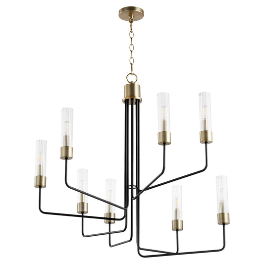 Quorum - 695-8-6980 - Eight Light Chandelier - Helix - Textured Black w/ Aged Brass