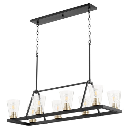 Quorum - 83-8-6980 - Eight Light Chandelier - Paxton - Textured Black w/ Aged Brass