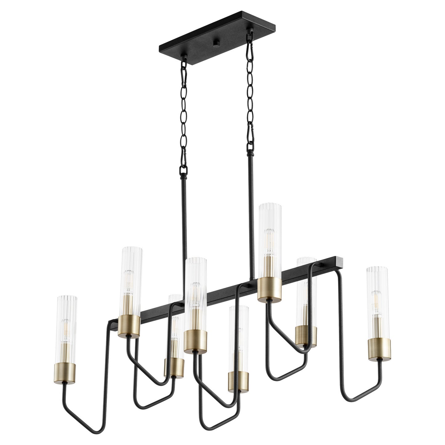 Quorum - 895-8-6980 - Eight Light Chandelier - Helix - Textured Black w/ Aged Brass