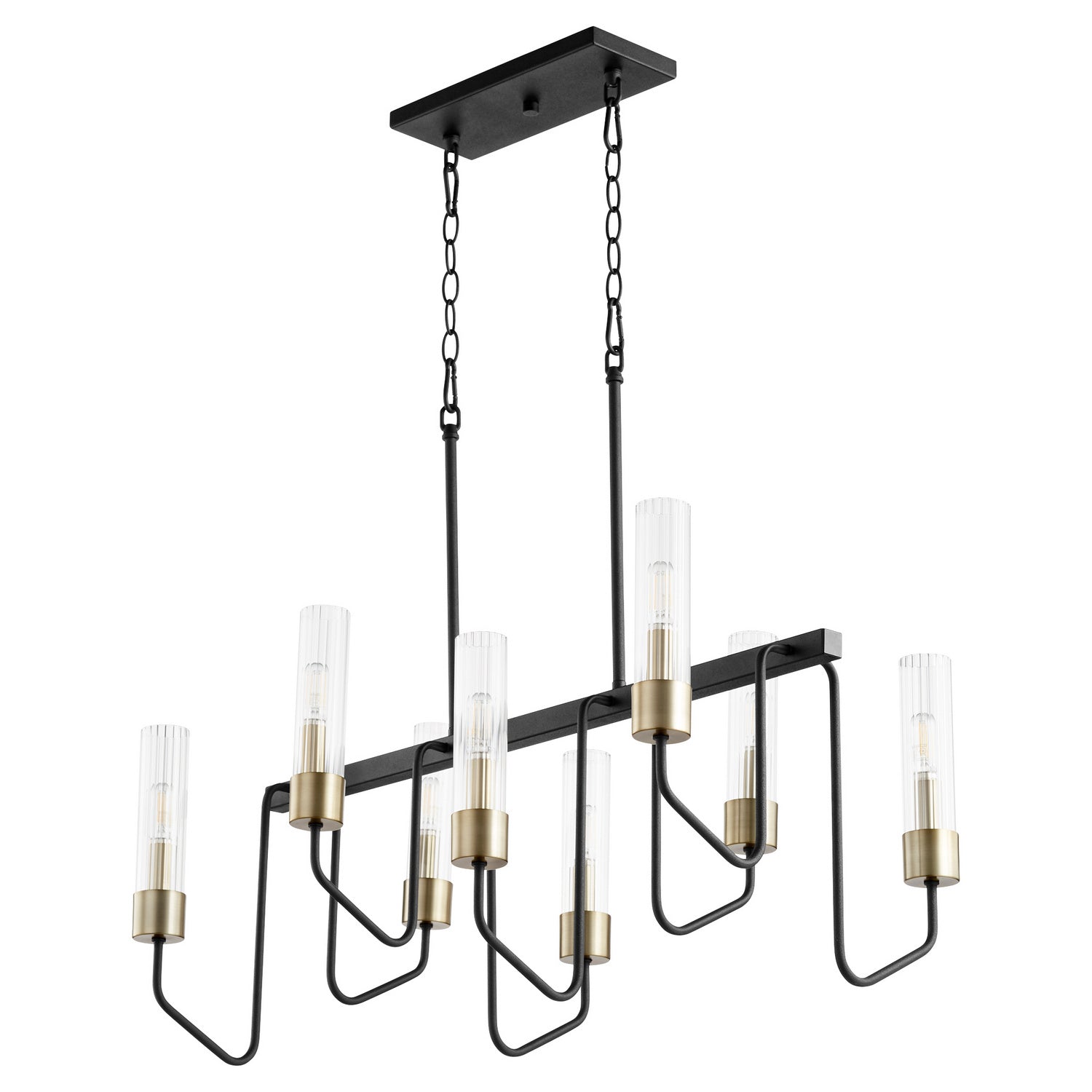 Quorum - 895-8-6980 - Eight Light Chandelier - Helix - Textured Black w/ Aged Brass