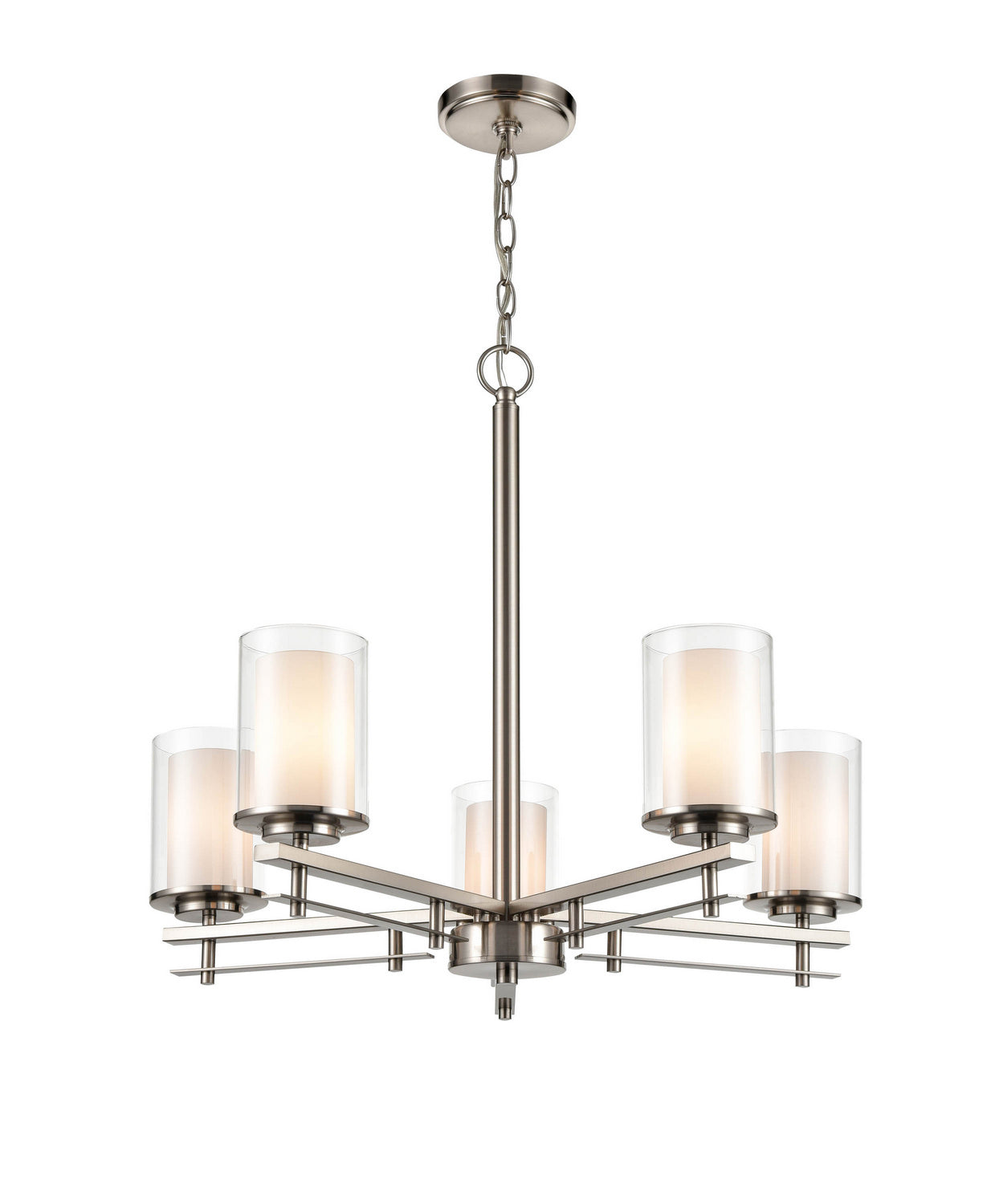 Millennium - 5515-BN - Five Light Chandelier - Huderson - Brushed Nickel