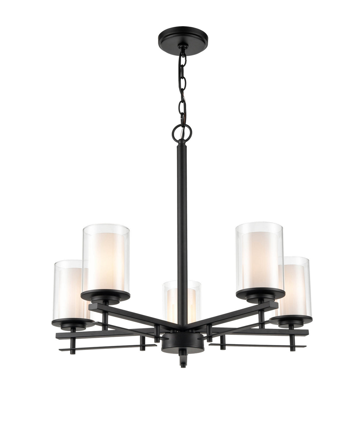 Millennium - 5515-MB - Five Light Chandelier - Huderson - Matte Black