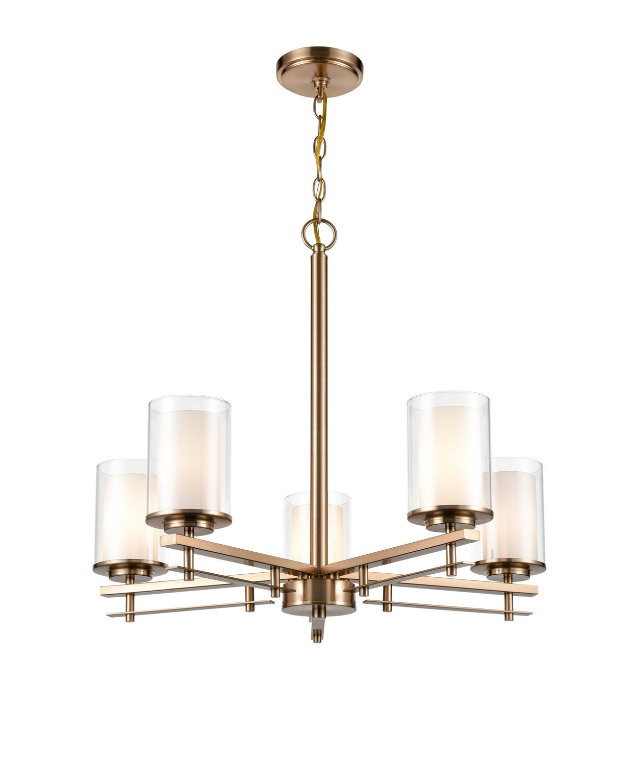 Millennium - 5515-MG - Five Light Chandelier - Huderson - Modern Gold