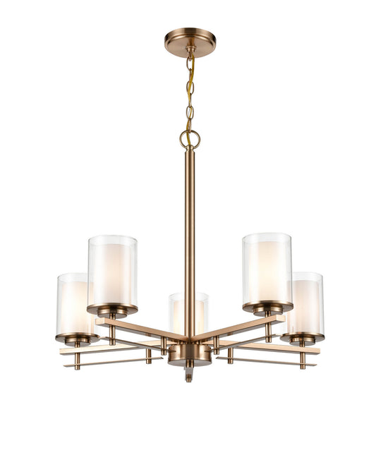 Millennium - 5515-MG - Five Light Chandelier - Huderson - Modern Gold