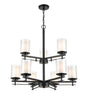 Millennium - 5519-MB - Nine Light Chandelier - Huderson - Matte Black