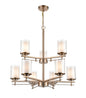 Millennium - 5519-MG - Nine Light Chandelier - Huderson - Modern Gold