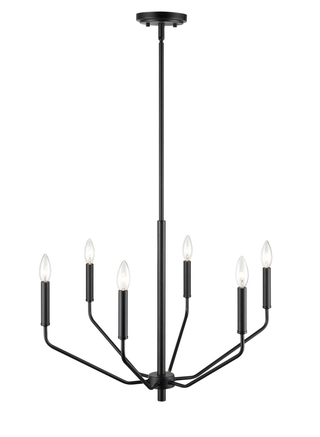 Millennium - 8166-MB - Six Light Chandelier - Laurell - Matte Black