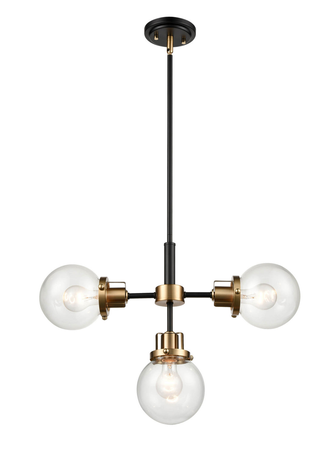 Millennium - 9203-MB/MG - Three Light Pendant - Mellrosa - Matte Black Modern Gold