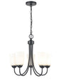 Millennium - 9805-MB - Five Light Chandelier - Ivey Lake - Matte Black