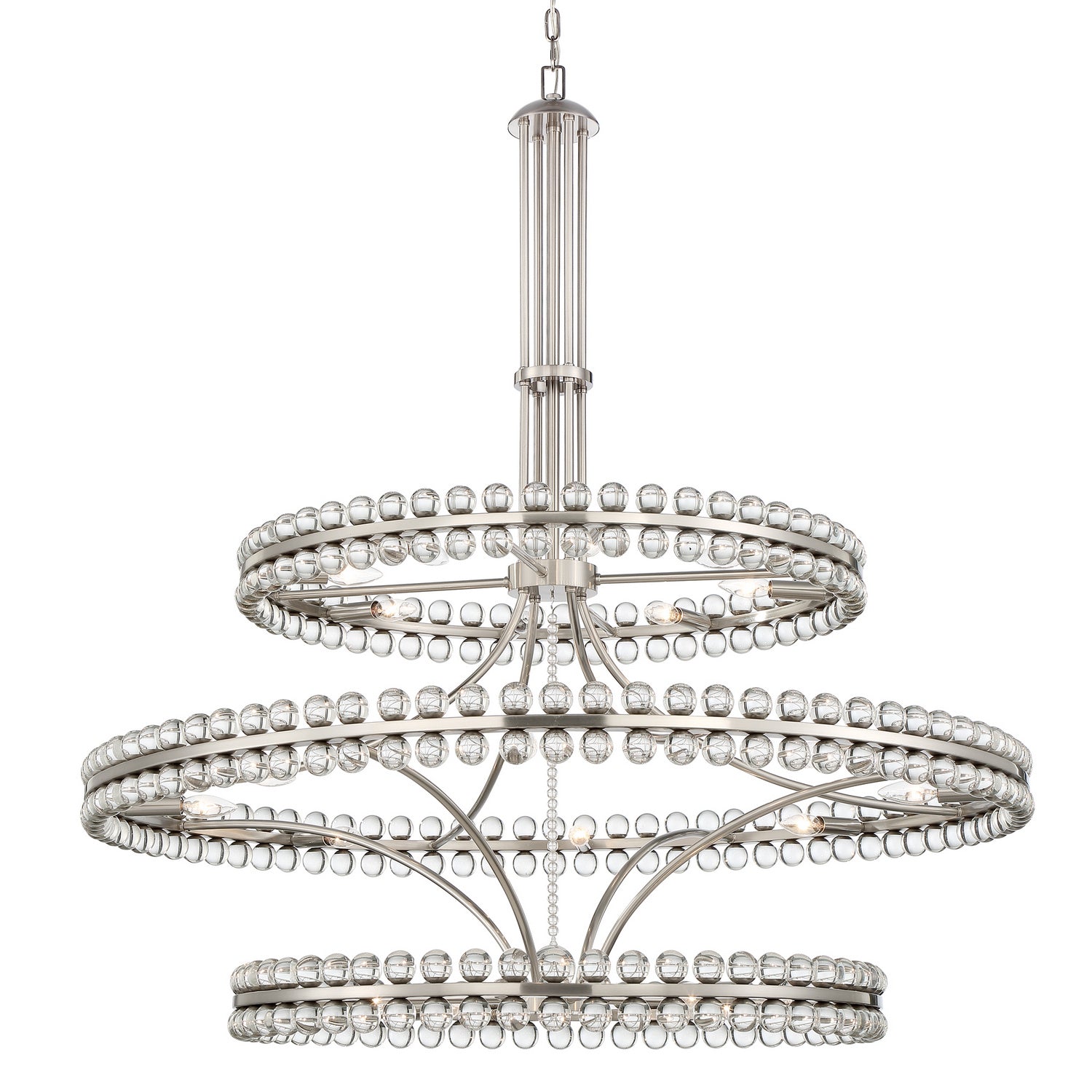 Crystorama - CLO-8000-BN - 24 Light Chandelier - Clover - Brushed Nickel