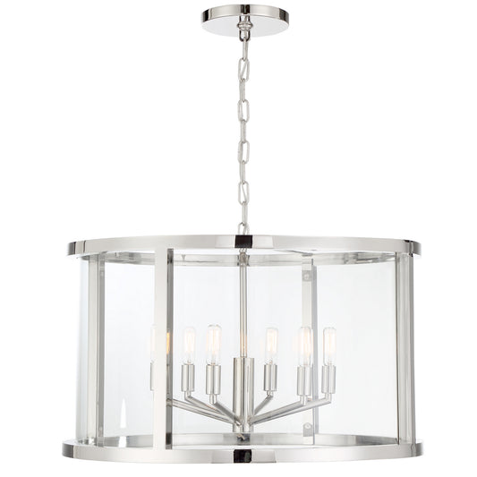 Crystorama - DEV-B8066-PN - Six Light Chandelier - Devon - Polished Nickel