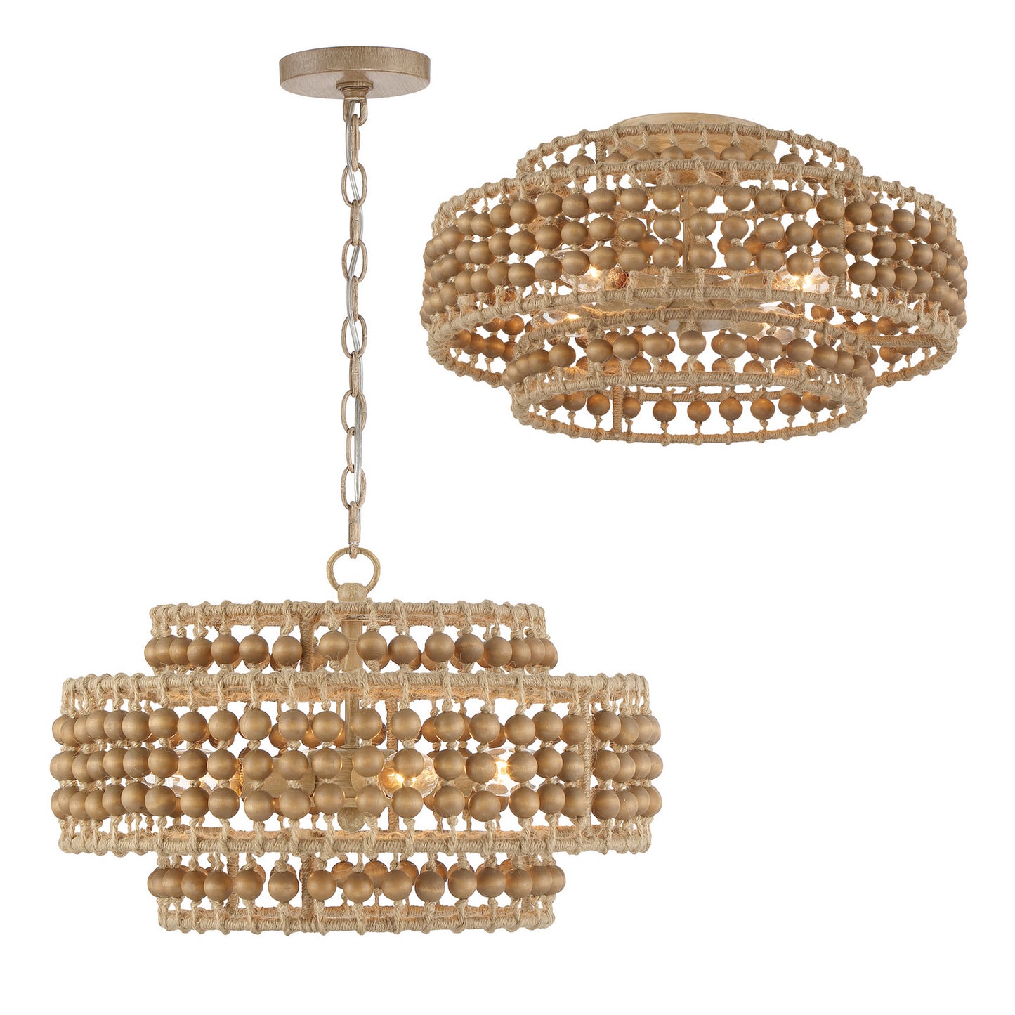 Crystorama - SIL-B6003-BS_CEILING - Four Light Semi Flush Mount - Silas - Burnished Silver