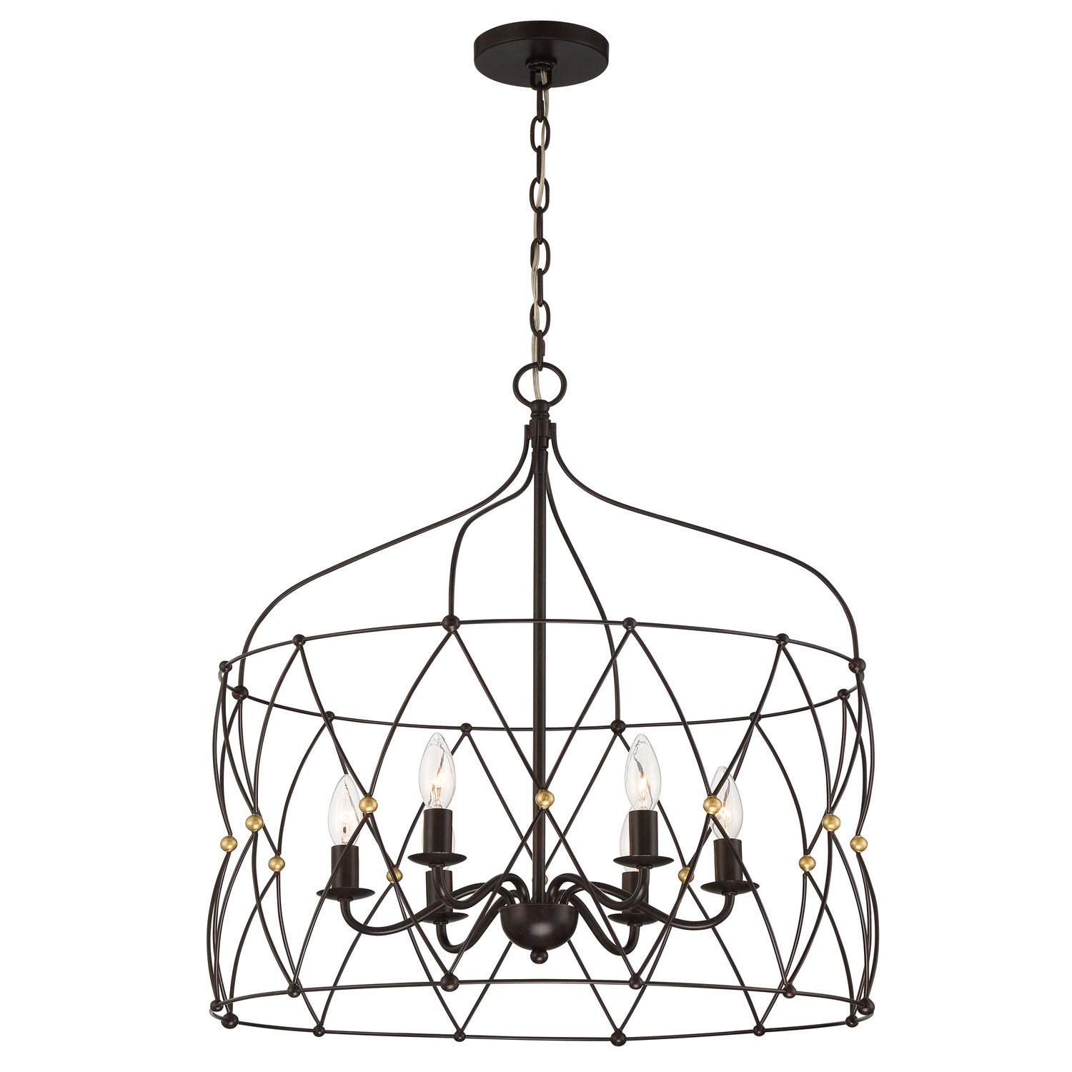 Crystorama - ZUC-A9035-EB-GA - Six Light Chandelier - Zucca - English Bronze / Antique Gold