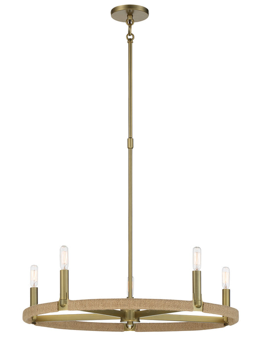 Minka-Lavery - 3865-695 - Five Light Chandelier - Windward Passage - Soft Brass