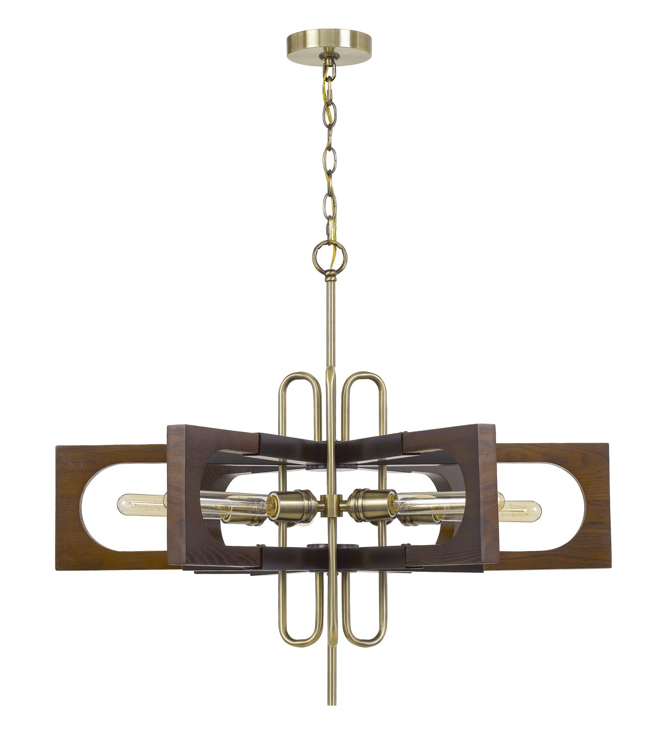 Cal Lighting - FX-3728-6 - Six Light Chandelier - Sneek - Antique Brass/wood
